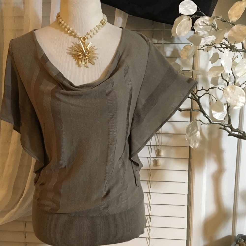 The Limited Olive Green Draped Cowl Neck Blouse